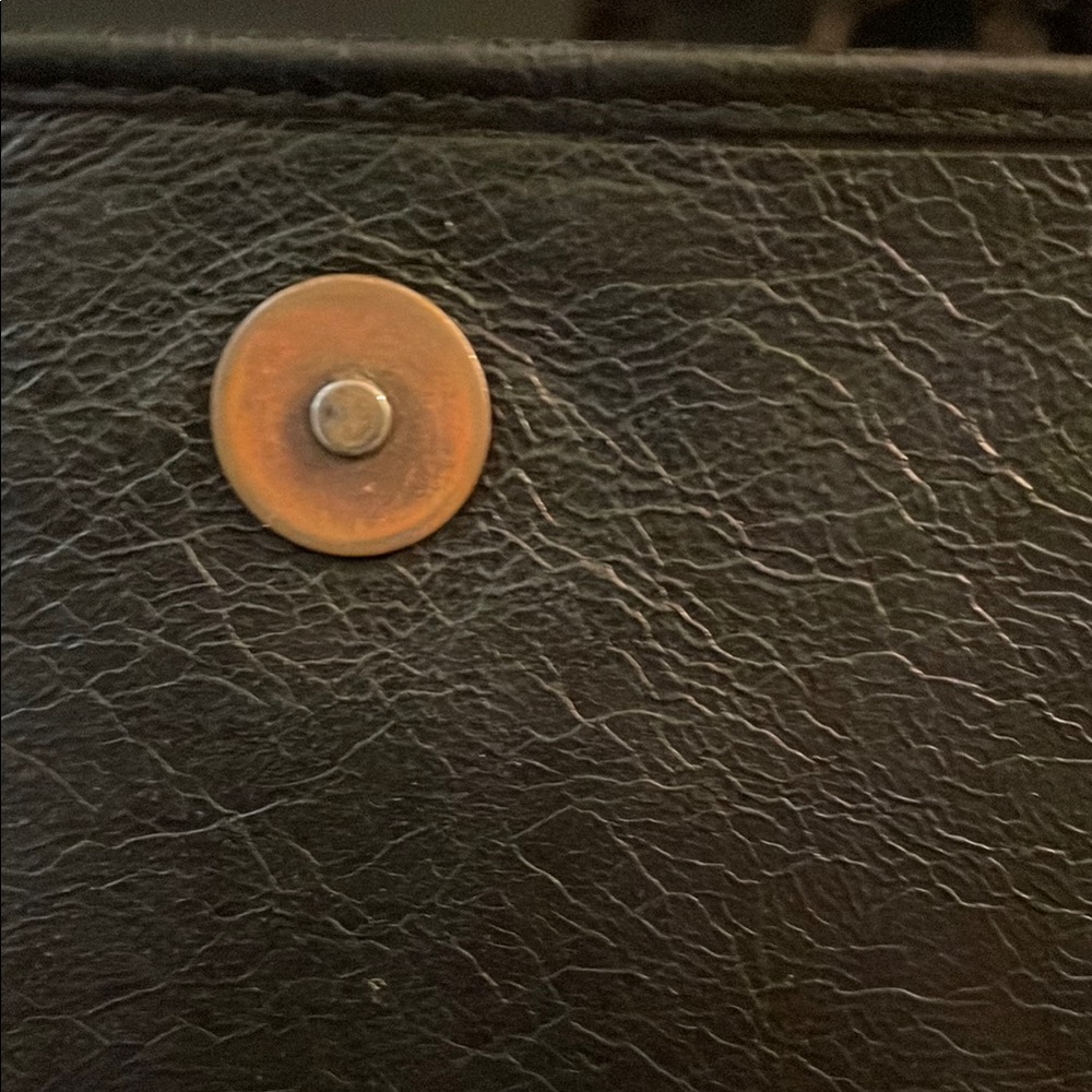 Balenciaga Black Leather Clutch with Gold Accents - Picture 10 of 11